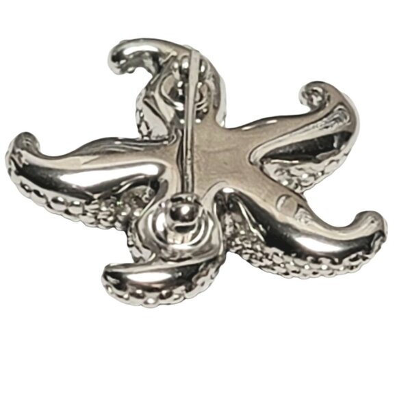 14k White Gold Starfish Brooch Pin, 3 Grams, KX1 - Picture 5 of 9